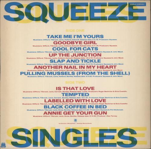 Squeeze Singles - 45's And Under - Sticker on Sleeve vinyl LP album (LP record) UK SQULPSI271530