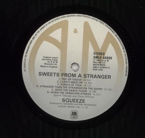 Squeeze Sweets From A Stranger - Hype Stickered vinyl LP album (LP record) UK SQULPSW685492
