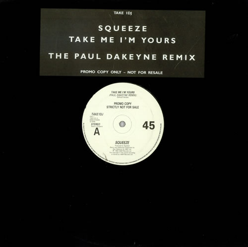 Squeeze Take Me I'm Yours 12" vinyl single (12 inch record / Maxi-single) UK SQU12TA51791