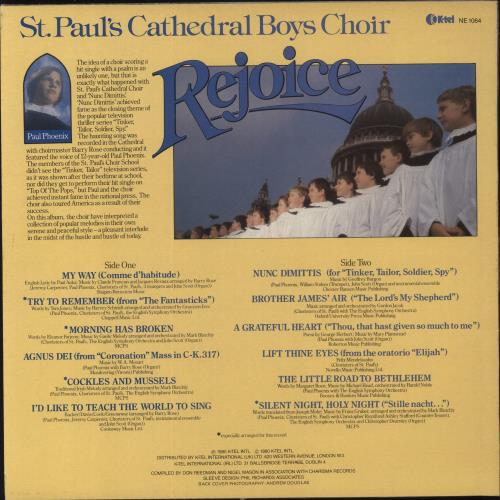 St. Paul's Cathedral Choir Rejoice vinyl LP album (LP record) UK Y1ALPRE862350