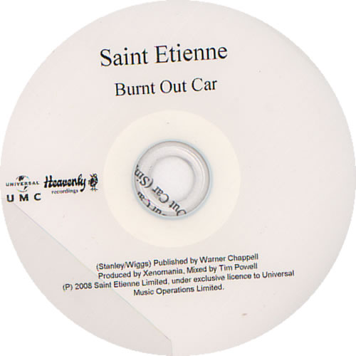 St Etienne Burnt Out Car CD-R acetate UK ETICRBU635226