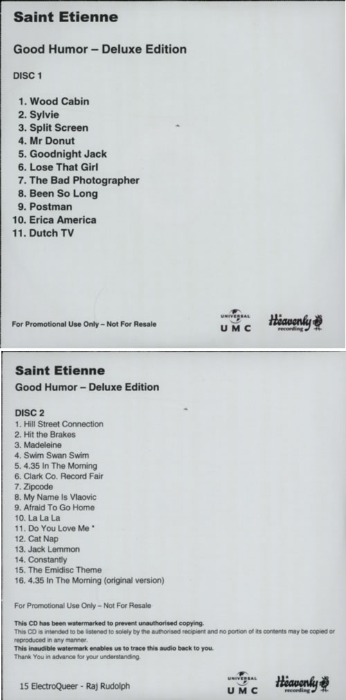 St Etienne Good Humor CD-R acetate UK ETICRGO620272