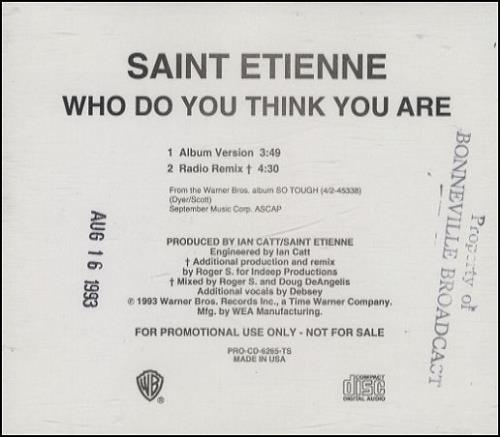 St Etienne Who Do You Think You Are CD single (CD5 / 5") US ETIC5WH18822