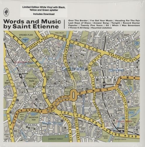 St Etienne Words And Music By Saint Etienne - White splatter vinyl vinyl LP album (LP record) UK ETILPWO760873