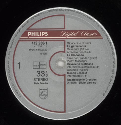 Staatskapelle Dresden Overtures & Intermezzi vinyl LP album (LP record) Dutch 8XALPOV874956