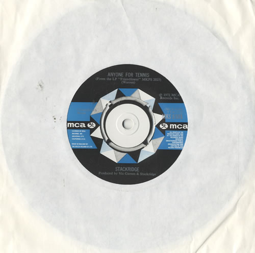 Stackridge Anyone For Tennis ? 7" vinyl single (7 inch record / 45) UK KRD07AN483238