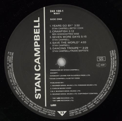 Stan Campbell Stan Campbell vinyl LP album (LP record) UK UTBLPST726486