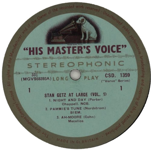 Stan Getz At Large (Vol.1) vinyl LP album (LP record) UK SGQLPAT585251