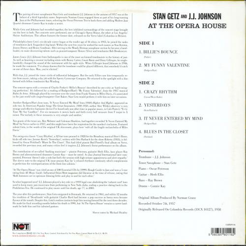 Stan Getz At The Opera House vinyl LP album (LP record) UK SGQLPAT796846