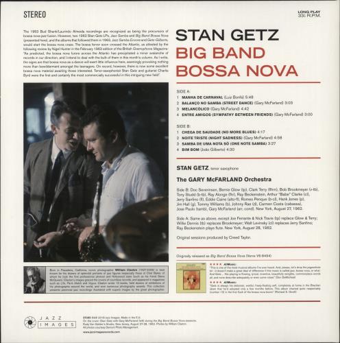 Stan Getz Big Band Bossa Nova vinyl LP album (LP record) UK SGQLPBI872222