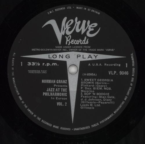 Stan Getz Jazz At The Philharmonic In Europe Vol. 2 vinyl LP album (LP record) UK SGQLPJA855320