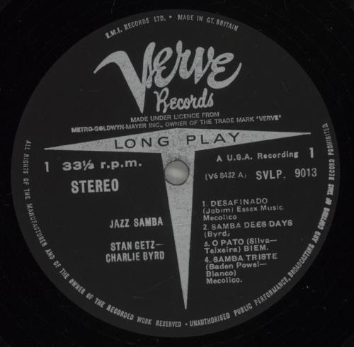 Stan Getz Jazz Samba - EX vinyl LP album (LP record) UK SGQLPJA880652