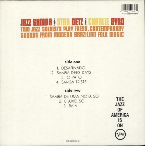 Stan Getz Jazz Samba vinyl LP album (LP record) Dutch SGQLPJA710104