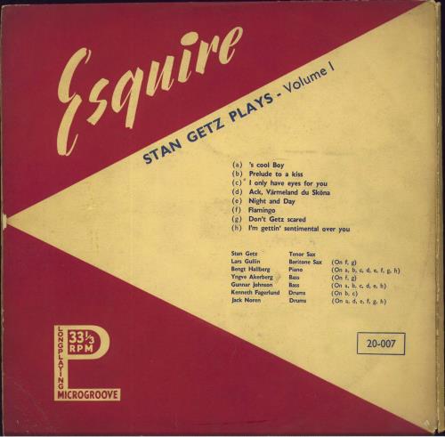 Stan Getz Stan Getz Plays 10" vinyl single (10 inch record) UK SGQ10ST802678