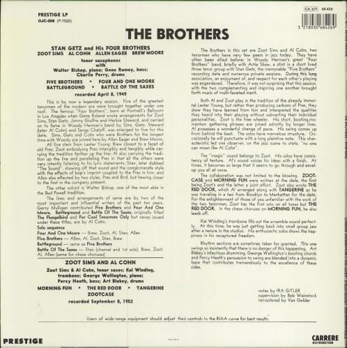 Stan Getz The Brothers vinyl LP album (LP record) French SGQLPTH786675