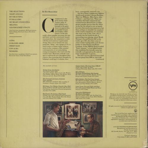 Stan Getz The Chick Corea / Bill Evans Sessions 2-LP vinyl record set (Double LP Album) US SGQ2LTH723491