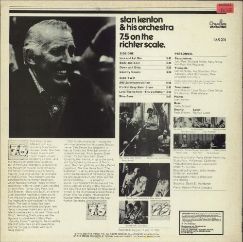 Stan Kenton 7.5 On The Richter Scale vinyl LP album (LP record) UK SK2LPON801897
