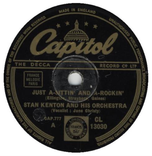 Stan Kenton Just A-Sittin' And A-Rockin' 78rpm shellac record UK SK278JU394421