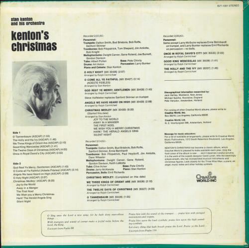Stan Kenton Kenton's Christmas vinyl LP album (LP record) US SK2LPKE801901