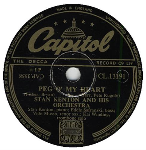 Stan Kenton Peg O' My Heart 78rpm shellac record UK SK278PE394435