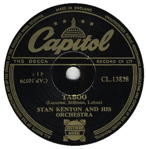 Stan Kenton Taboo 78rpm shellac record UK SK278TA394429