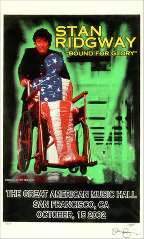 Stan Ridgway Bound For Glory - Autographed poster US SRGPOBO488894