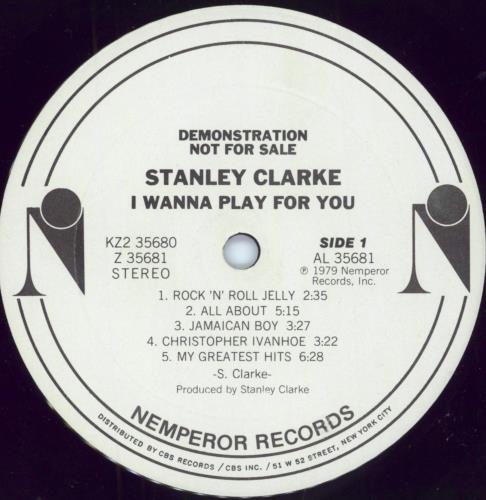 Stanley Clarke I Wanna Play For You - White label + Promo Stamped 2-LP vinyl record set (Double LP Album) US SC82LIW795774
