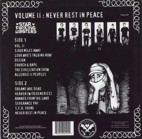 Star Fucking Hipsters Never Rest In Peace vinyl LP album (LP record) US X0ALPNE837469