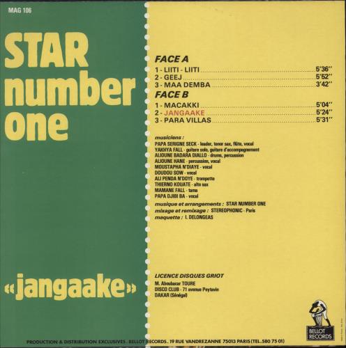 Star Number One Jangaake vinyl LP album (LP record) French 80CLPJA881296