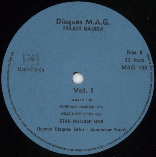 Star Number One Maam Bamba vinyl LP album (LP record) French 80CLPMA881298