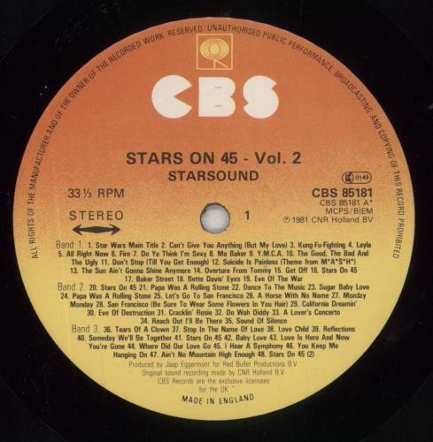 Star Sound Stars On 45 - The Album Volume 2 vinyl LP album (LP record) UK W7ALPST634419