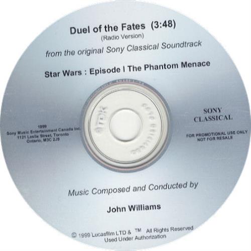Star Wars Duel Of The Fates CD-R acetate Canadian WRSCRDU157976
