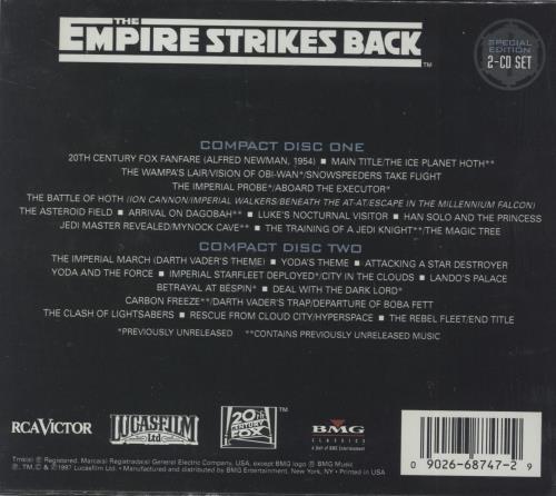 Star Wars The Empire Strikes Back - Sealed 2 CD album set (Double CD) US WRS2CTH800477