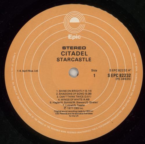 Starcastle Citadel vinyl LP album (LP record) UK 0SCLPCI417980