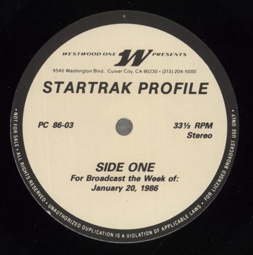 Starship Westwood One Startrak Profile 2-LP vinyl record set (Double LP Album) US SHI2LWE875617