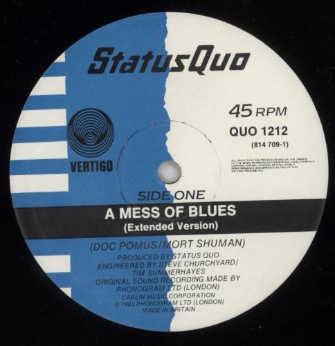 Status Quo A Mess Of Blues 12" vinyl single (12 inch record / Maxi-single) UK QUO12AM22433