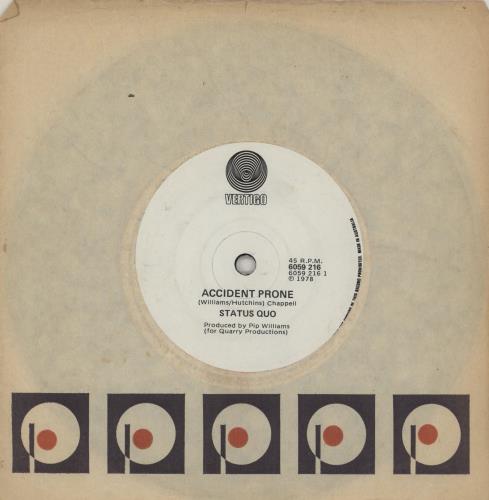 Status Quo Accident Prone 7" vinyl single (7 inch record / 45) Australian QUO07AC763448