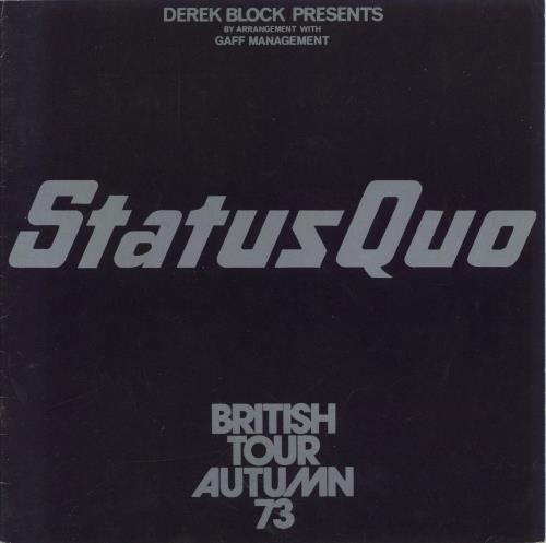 Status Quo British Tour Autumn '73 tour programme UK QUOTRBR771080
