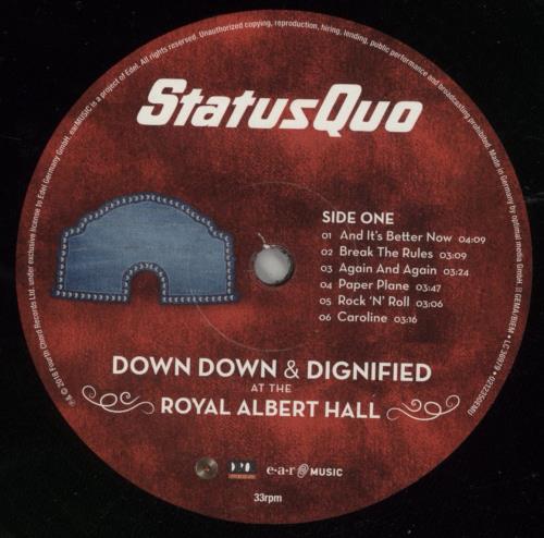 Status Quo Down Down & Dignified At The Royal Albert Hall 2-LP vinyl record set (Double LP Album) UK QUO2LDO867131