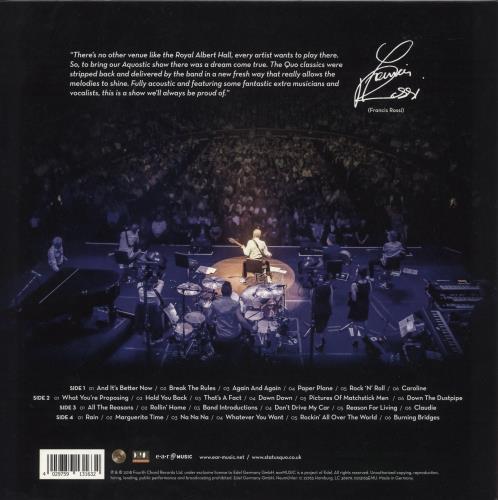 Status Quo Down Down & Dignified At The Royal Albert Hall 2-LP vinyl record set (Double LP Album) UK QUO2LDO867131