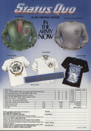 Status Quo In The Army Now + Hype Sticker & Merchandise Insert vinyl LP album (LP record) UK QUOLPIN872443