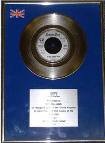 Status Quo In The Army Now award disc UK QUOAWIN259757