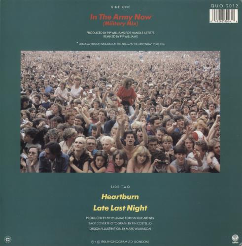 Status Quo In The Army Now 12" vinyl single (12 inch record / Maxi-single) UK QUO12IN34181