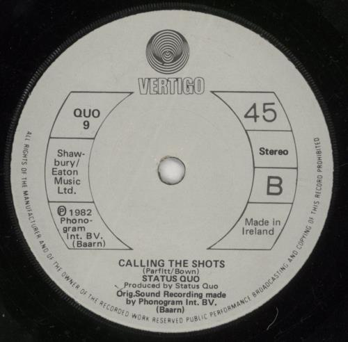 Status Quo Jealousy 7" vinyl single (7 inch record / 45) Irish QUO07JE871961