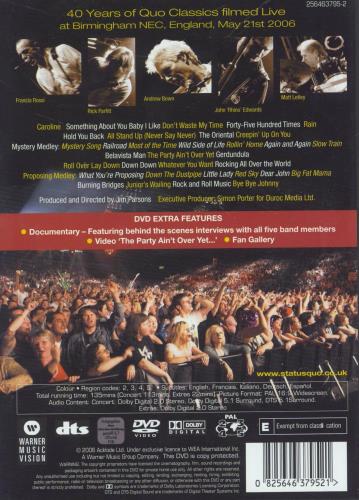 Status Quo Just Doin' It: Live DVD UK QUODDJU379738