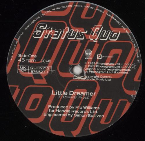 Status Quo Little Dreamer 12" vinyl single (12 inch record / Maxi-single) UK QUO12LI39200