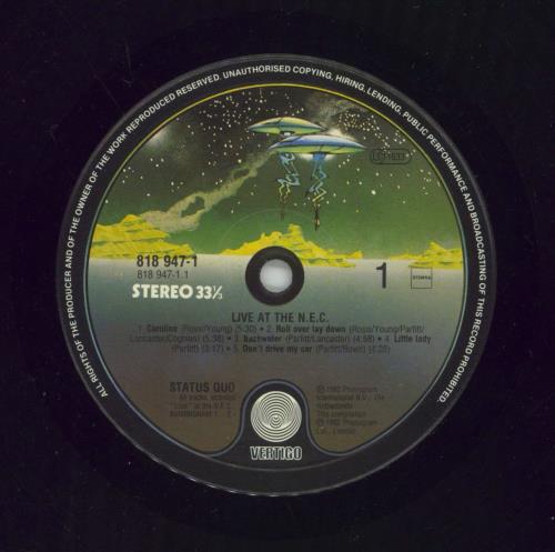 Status Quo Live At The N.E.C. vinyl LP album (LP record) Dutch QUOLPLI205451