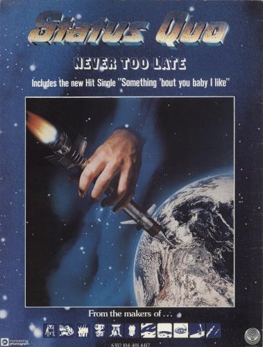 Status Quo Never Too Late - EX tour programme UK QUOTRNE369695