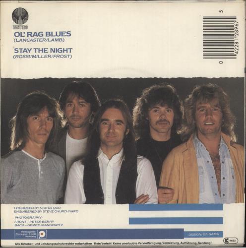 Status Quo Ol' Rag Blues 7" vinyl single (7 inch record / 45) German QUO07OL882288
