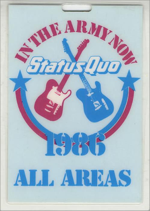 Status Quo Pair Of Laminated Passes tour pass UK QUOTPPA405373